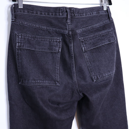 AGOLDE Cooper Cargo Jeans Panther Black Zip Fly Wide Leg Casual Women's 29