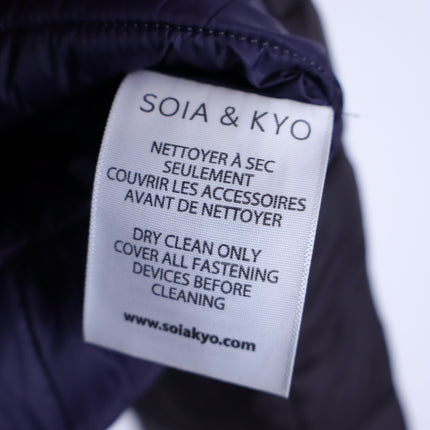 Soia & Kyo Tiphanie Hooded Bomber Jacket Black Puffer Long Sleeve Women's L