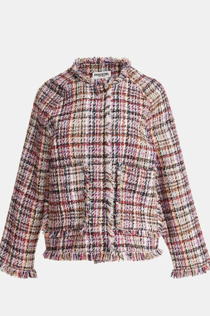 ESSENTIEL ANTWERP Colorful Tweed Cardigan Off-White Red Black Women's 32/US 2