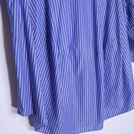 AZ FACTORY x Lutz Huelle Striped Shirtdress White Blue Oversized Women's 38/US 6