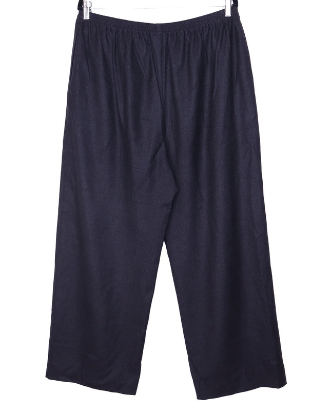 ESKANDAR Wool Wide Leg Trouser Black Lightweight Year Round Wool Womens 3/ US 16