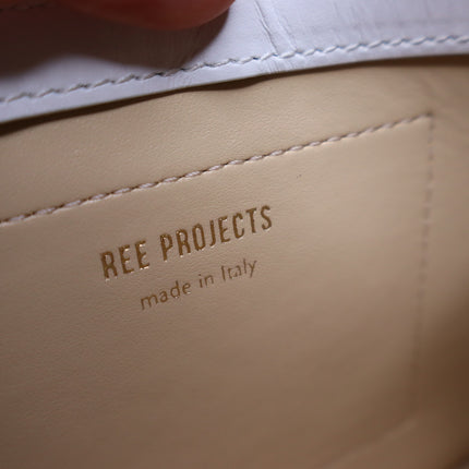 REE PROJECTS Do Fringe Leather Neck Pouch White Leather Crossbody Sling Bag