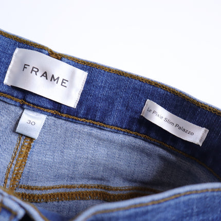 FRAME Le Pixie Slim Palazzo Jeans Blue Mermaid High Rise Women's 30
