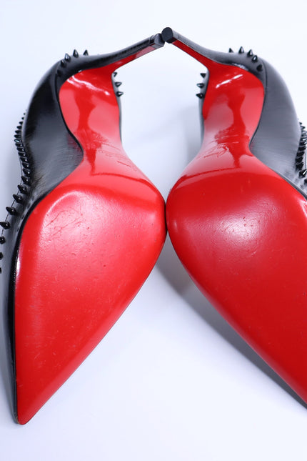 CHRISTIAN LOUBOUTIN Anjalina Givree Brushed Leather Pumps Black Women's 35.5