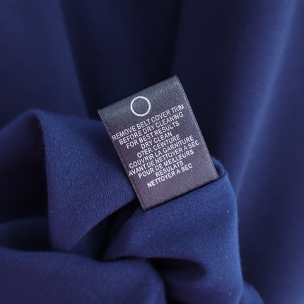 HALSTON HERITAGE Asymmetrical Gown Navy Blue Metal One Sleeve Women's 10