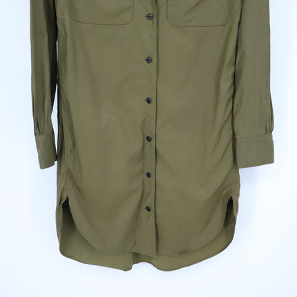 Rag & Bone The Mason Shirt Dress Dark Olive Button Front Mini Women's S