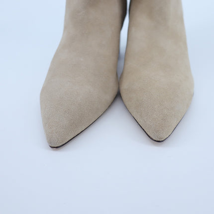 Zara Suede Heeled Boots Tan Soft Split Pointed Toe Women's 40/US 9