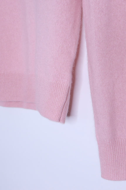TUCKERNUCK Cashmere V Neck Sweater Soft Pink Long Sleeve Women's M