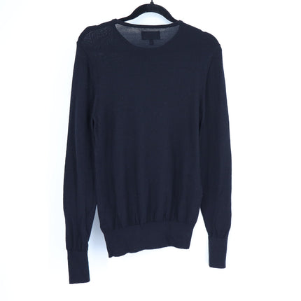 Bonobos Crew Neck Pullover Sweater Black Merino Wool Long Sleeve Men's XS