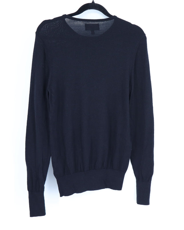 Bonobos Crew Neck Pullover Sweater Black Merino Wool Long Sleeve Men's XS