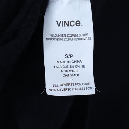 Vince Asymmetrical Pullover Sweater 100% Cashmere Black Cold Shoulder Women's S