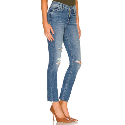 MOTHER Blue Dazzler Ankle Fray Jeans Mid Rise Weekend Warrior Women's 29