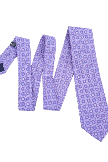HAMMER MADE Geometric Silk Neck Tie Purple Floral Limited Edition Business OS
