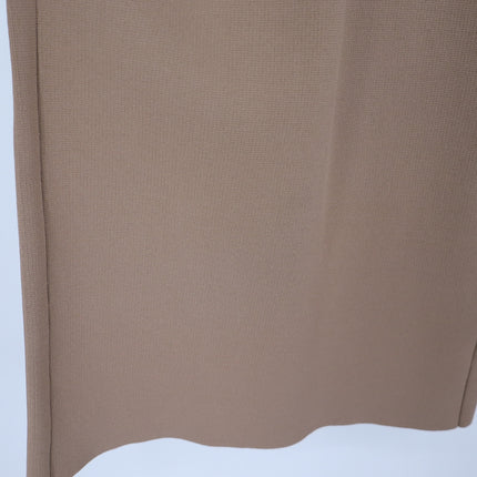 SCANLAN THEODORE Crepe Knit Collar Dress NWT Beige Camel Quiet Luxury Women's L