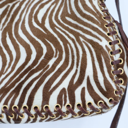 PRADA Spectrum Zebra Print Crossbody Bag Dyed Calf Fur Convertible Luxury Purse