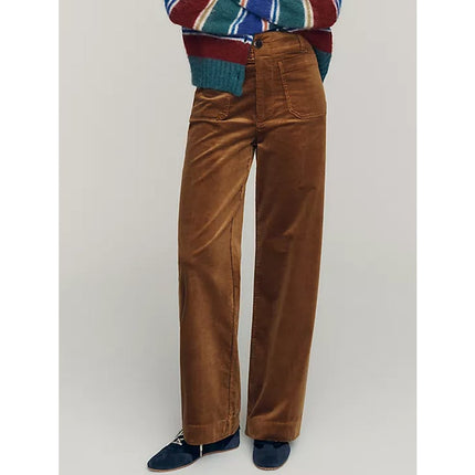 Maeve The Colette Corduroy Trousers Gold Wide Leg Full Length Pants Women's 26