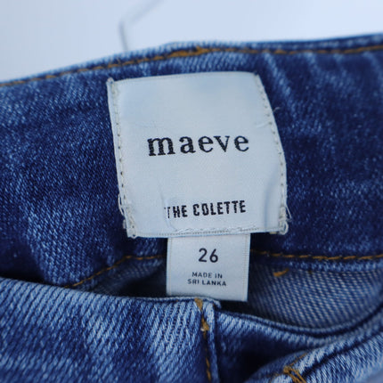 Maeve The Colette Jeans Blue Mini Fern Wash Cropped Wide Leg Women's 26