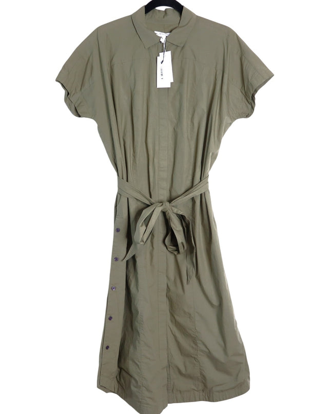 DEREK LAM Mikala Belted Shirt Dress NWT Oregano Green Short Sleeve Women's M
