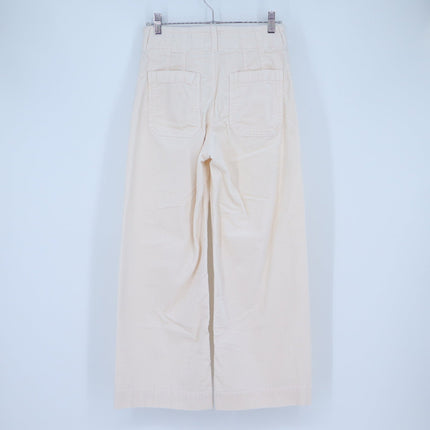 Maeve The Colette Corduroy Trousers Ivory Cropped Wide Leg Pants Women's 26