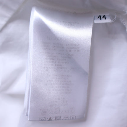 WJ MARTIN Boxy Hi-Lo Blouse White Cowl Neck Short Sleeve Women's 44/US 8