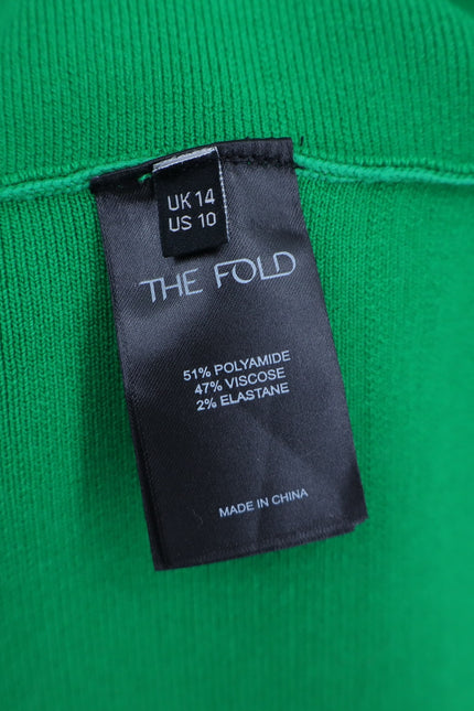 THE FOLD Vienna Sculpt Knit Midi Dress Emerald Green NWT Laser Cut Women's 10
