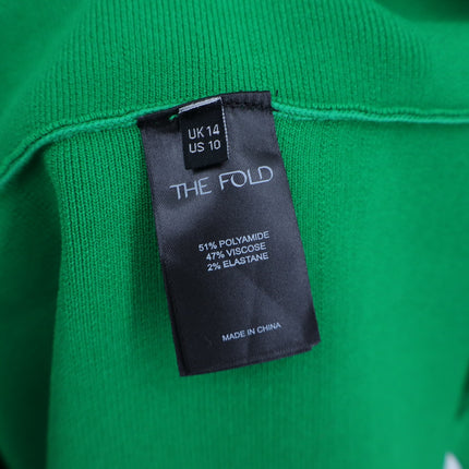 THE FOLD Vienna Sculpt Knit Midi Dress Emerald Green NWT Laser Cut Women's 10