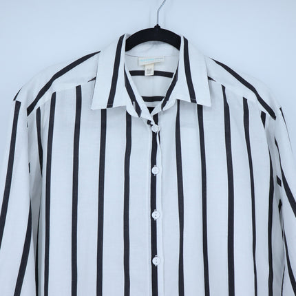 Sea Level Swim Corfu Stripe Shirt White Black Oversized Resortwear Women's XS