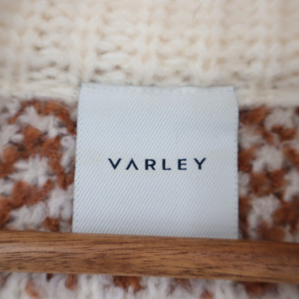 Varley Brooke Fair Isle Knit Jacket Whitecap Mountain Full Zip Sweater Women's M