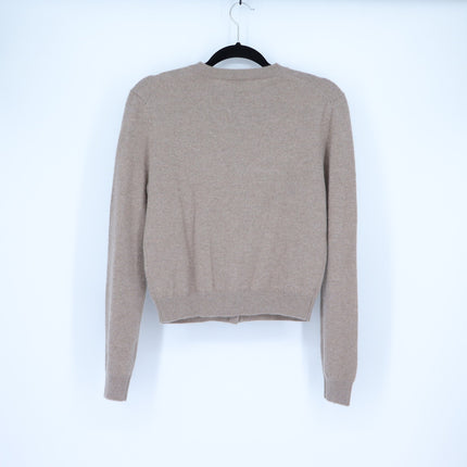 Aritzia Bare 100% Cashmere Noteworthy Cardigan Heathered Nomad Taupe Women's XS