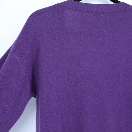 OTTOD'AME V Neck Sweater Purple Cashmere Wool Long Sleeve Pullover Women's 4/S