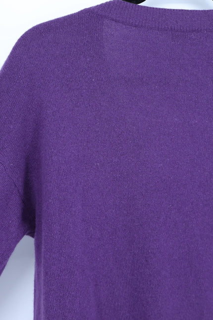 OTTOD'AME V Neck Sweater Purple Cashmere Wool Long Sleeve Pullover Women's 4/S