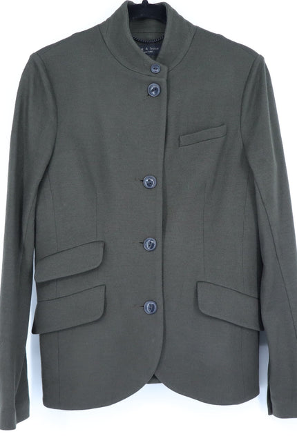 RAG & BONE Slade Wool Blazer Army Green Long Sleeve 4-Pocket Women's 8