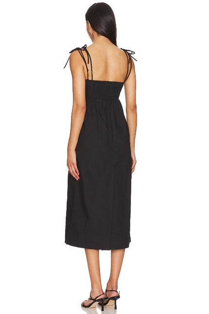 GANNI Cotton Poplin String Midi Dress NWT Black Multi-Strap Women's 34/US 2