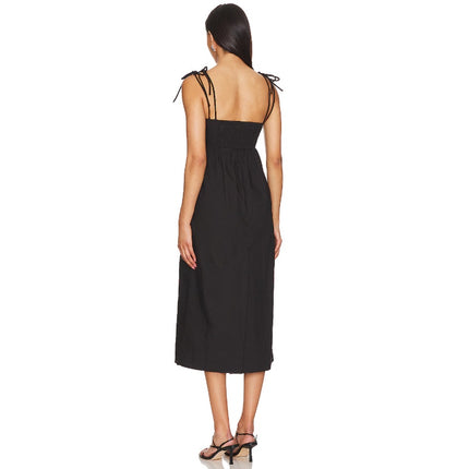 GANNI Cotton Poplin String Midi Dress NWT Black Multi-Strap Women's 34/US 2