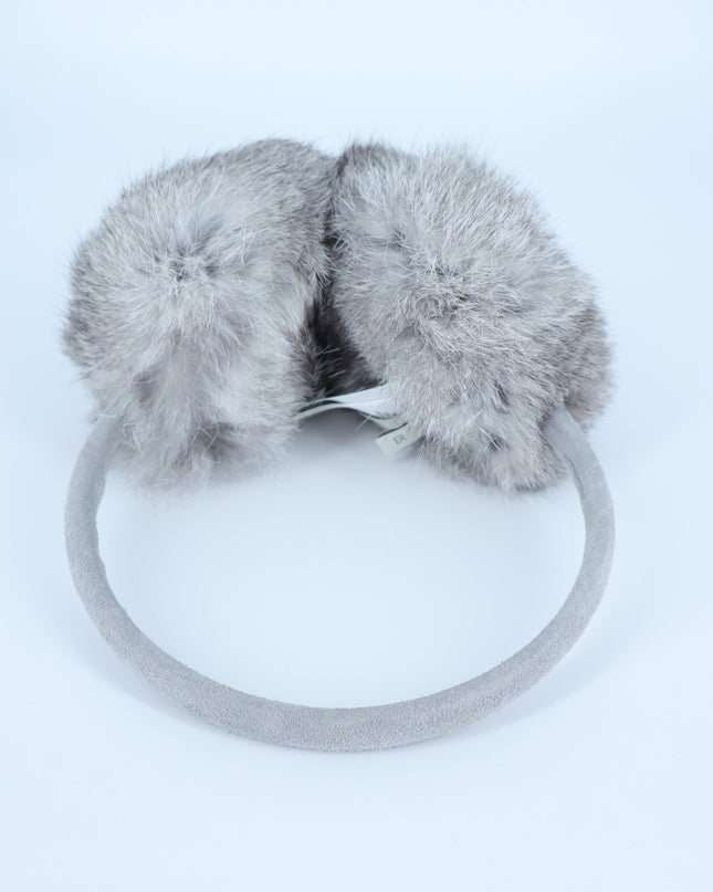 Joie Real Plush Rabbit Fur Earmuffs NWT Gray Winter Accessory Unisex O/S