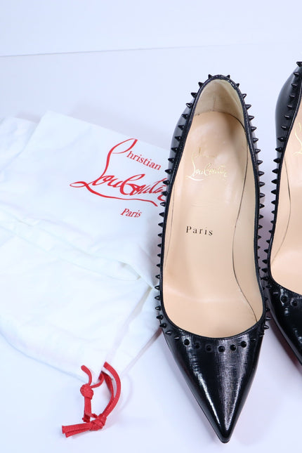 CHRISTIAN LOUBOUTIN Anjalina Givree Brushed Leather Pumps Black Women's 35.5
