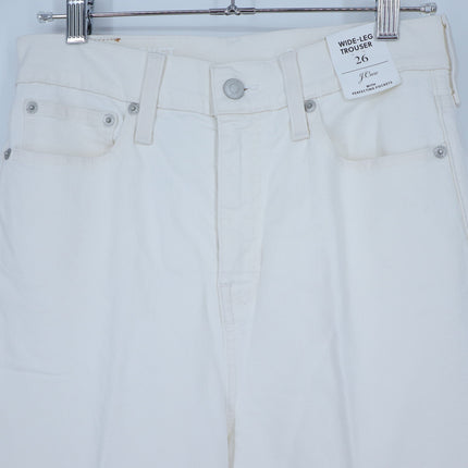 J. Crew 5-Pocket Wide Leg Trousers White NWT High Rise Denim Women's 26
