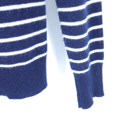 Kule Sophie Sweater 100% Cashmere Pullover Blue Stripe Crew Neck Women's S