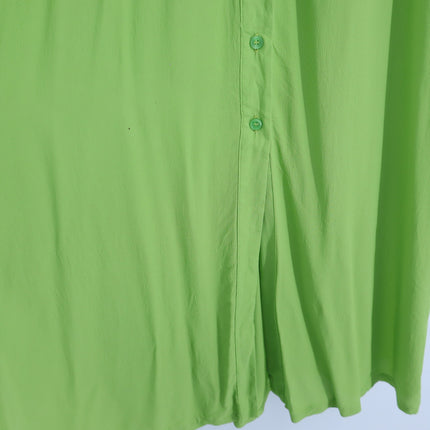 MEIMEIJ Lime Green Midi Dress Chiffon Button Front Midi Women's 42/US 6