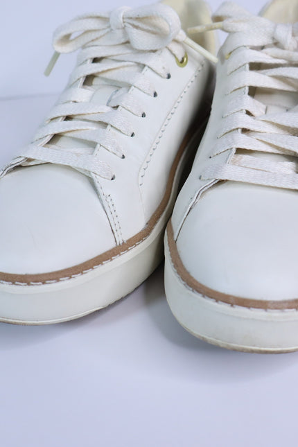 COLE HAAN Grandpro Topspin Sneakers Ivory Scallop Lace Up Women's 5.5B