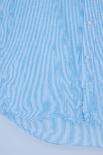 FRANK & EILEEN Mary Shirtdress Blue White Pinstripe Long Sleeve Women's XS