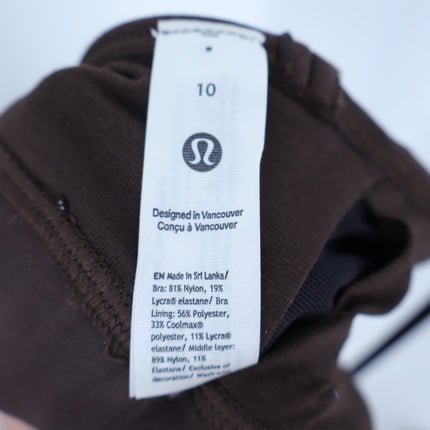 Lululemon Flow Y Bra Espresso Brown Racerback NWT Nulu Yoga Active Women's 10