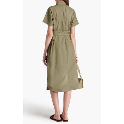 DEREK LAM Mikala Belted Shirt Dress NWT Oregano Green Short Sleeve Women's M