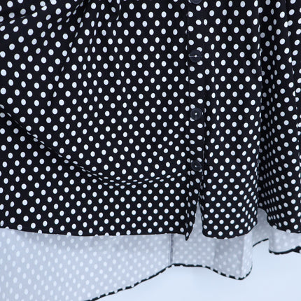 MAEVE Halter Ruched Midi Dress Black Polka Dot NWT Sleeveless Women's 10