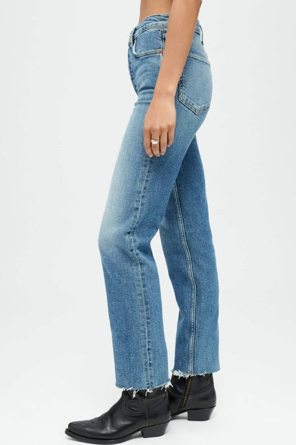RE/DONE Comfort Stretch High Rise Jeans Stove Pipe Mid 70s Blue Women's 25