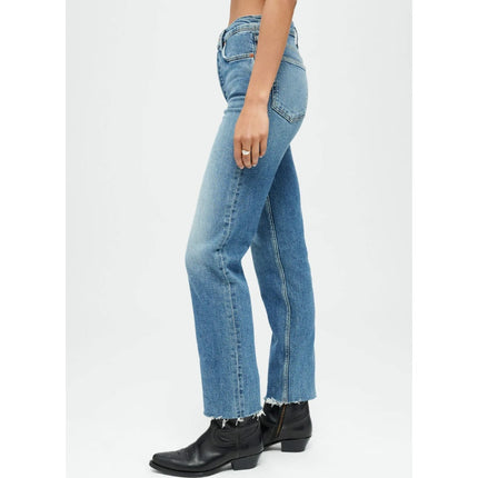 RE/DONE Comfort Stretch High Rise Jeans Stove Pipe Mid 70s Blue Women's 25