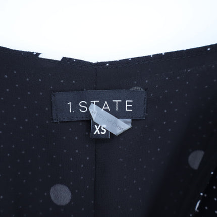 1.State Present Nature Mini Dress Rich Black Polkadot NWT Asymmetric Women's XS