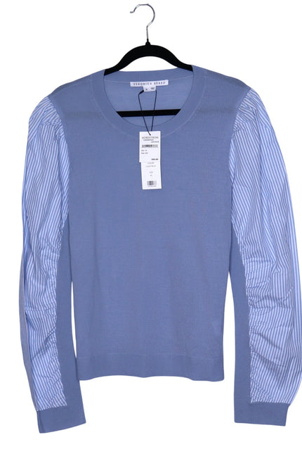 VERONICA BEARD NEW Adler Mixed Media Sweater Light Blue Merino Wool Women's XL