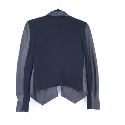 Rebecca Minkoff Beckly Open Blazer Black Lamb Leather Long Sleeve Women's XS