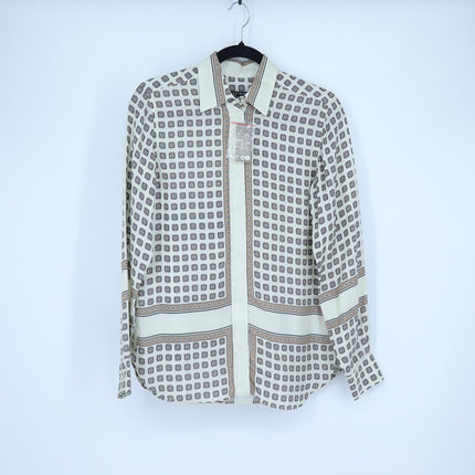 J. Crew Jules Classic Fit Shirt Ivory Foulard Print NWT Button Up Women's 00